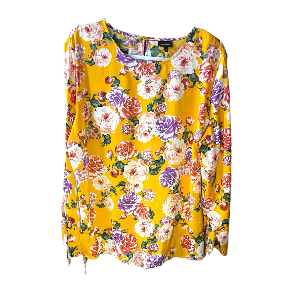 Who What Wear Tied Floral Long Sleeve Blouse